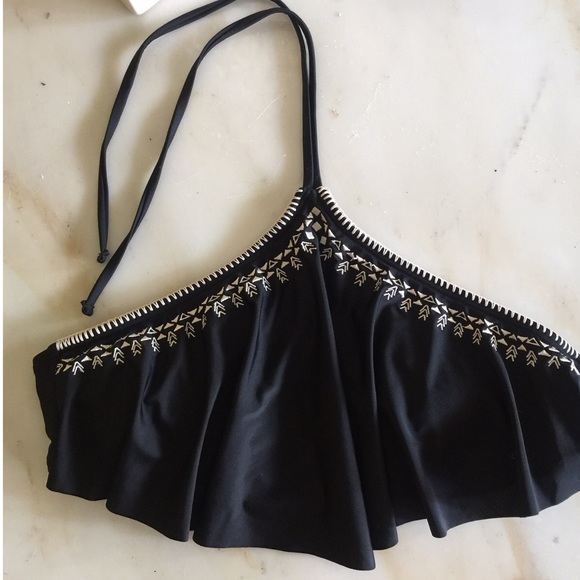 SO Other - SO HERITAGE SWIMSUIT TOP CROCHET TRIM BLACK HALTER